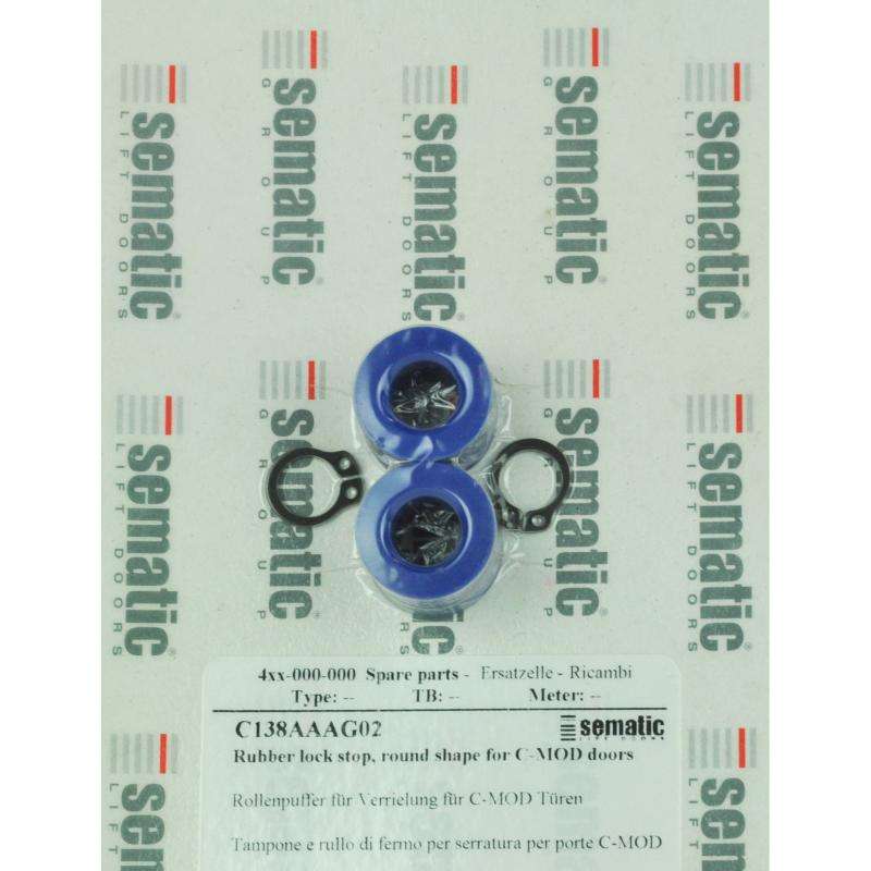 BL-C138AAAG02 | 2 X RUBBER LOCK STOP ROLLER, ROUND SHAPE (LENGTH = 16MM). C-MOD EXECUTION