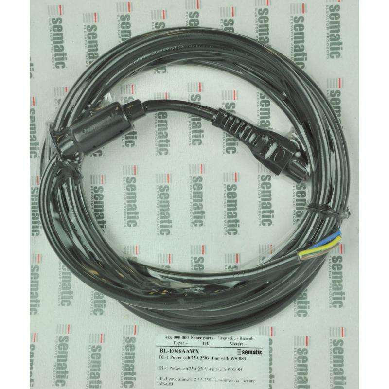 BL-E066AAWX02 | 1 X POWER CABLE FOR SDS CONTROLLER 2,5A 250V L=4MT WITH WS-083 CONNECTOR